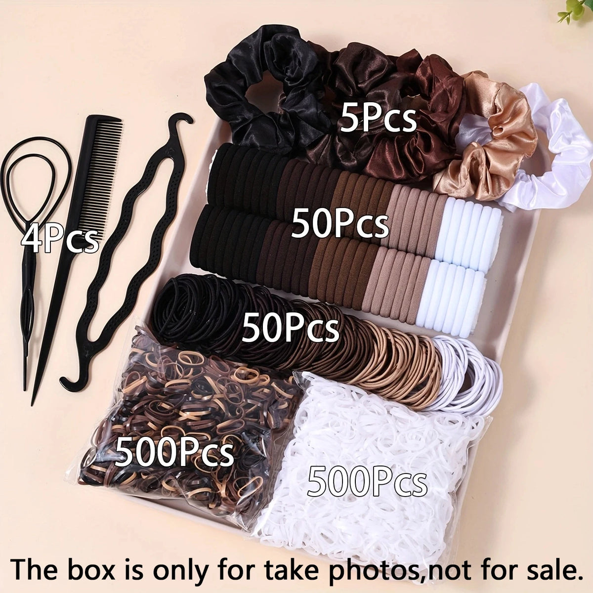 Women’s Hair Accessories Set – Elastic Hair Ties & Scrunchies