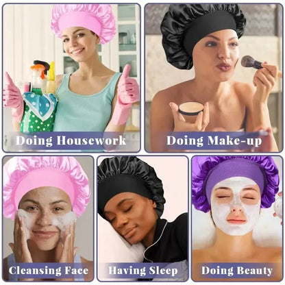 Satin Bonnet for Long Hair Large Silk Sleep Hair Wrap
