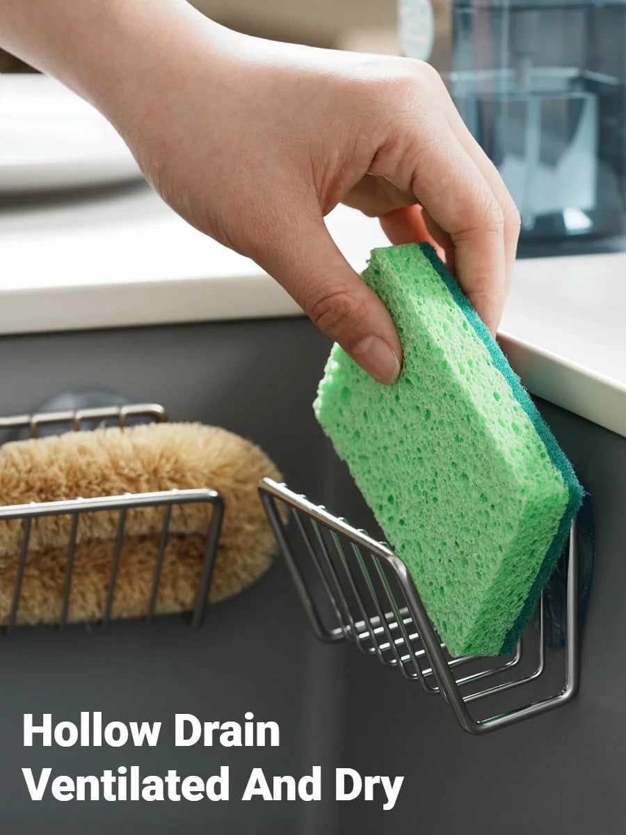 Stainless Steel Sponge Holder Suction Cup Sink Caddy