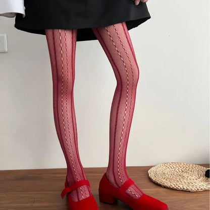 Fishnet Tights – Lace Rhombus Patterned Style