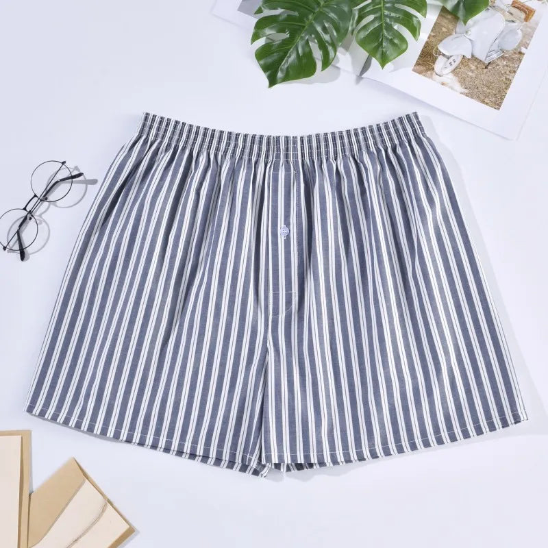 Men’s Cotton Boxer Shorts – Loose Fit Casual Sleep Underwear