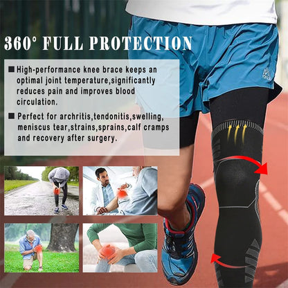 Full Leg Compression Sleeve with Knee Support for Sports & Training