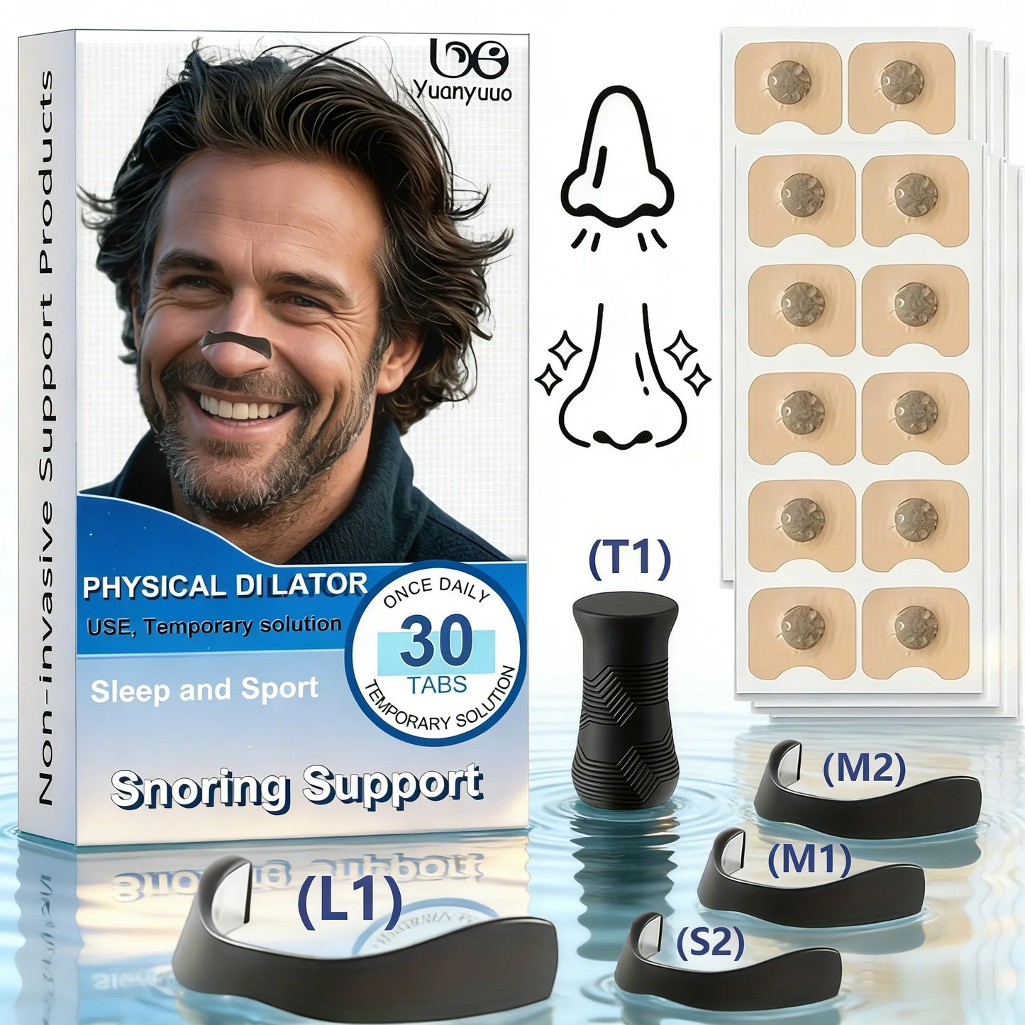 Nasal Dilator Breathing Support Strips for Exercise & Sleep