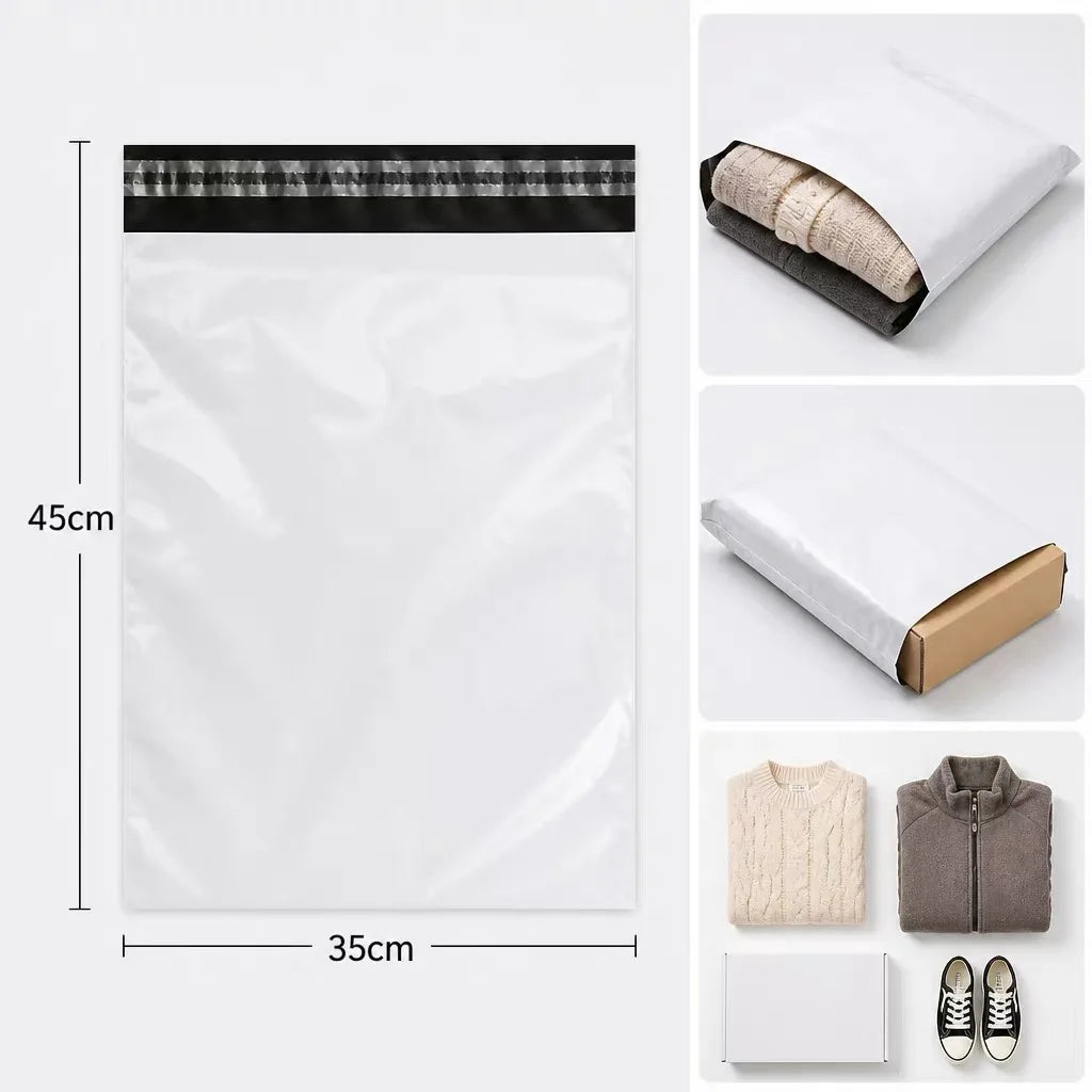 White Poly Mailer Bags – Self-Adhesive Shipping Envelopes 50 Pack