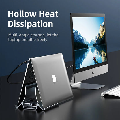 Vertical Laptop Stand Automatic Adjustable Space Saving Holder