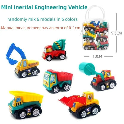 Mini Pull Back Cars – 6-Piece Construction Vehicle Set