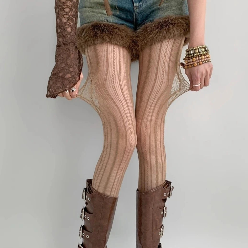 Fishnet Tights – Lace Rhombus Patterned Style