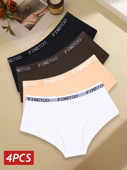 Women’s Cotton Panties – Low Rise Briefs with Embroidered Waist