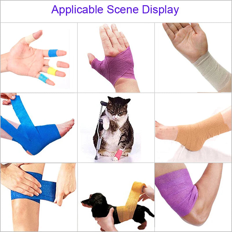Self Adhesive Elastic Bandage Sports Wrap Tape 4.8m