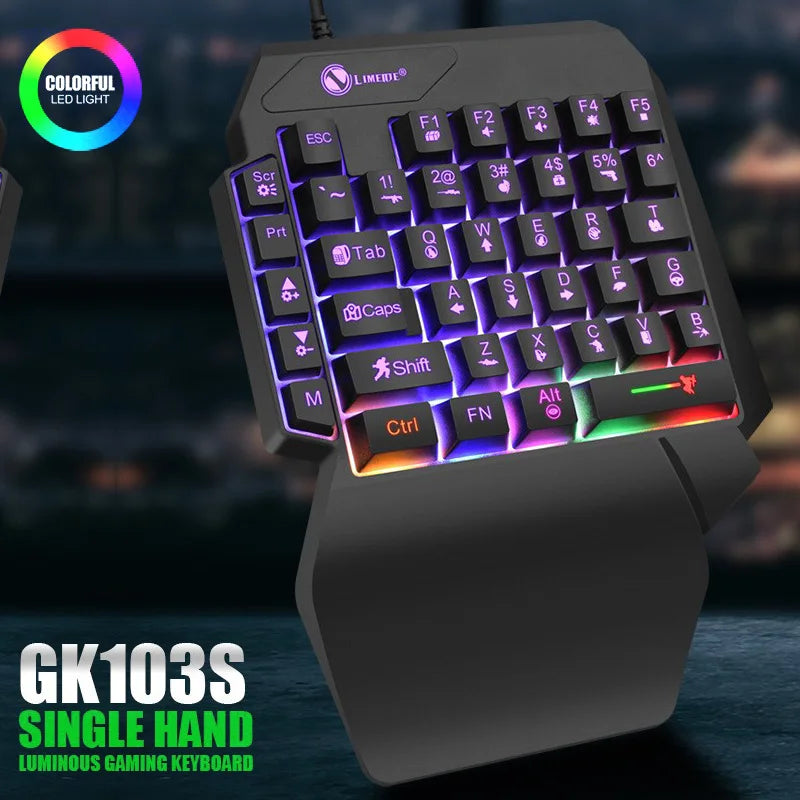Mini Gaming Keyboard 35-Key USB Wired Backlit Keyboard for PC