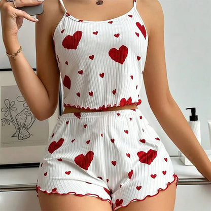 Women’s Pajama Set – 2 Piece Tank Top & Shorts Sleepwear