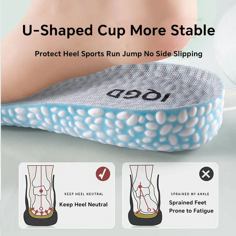 Shock Absorbing Insoles Sports Arch Support Breathable Shoe Inserts