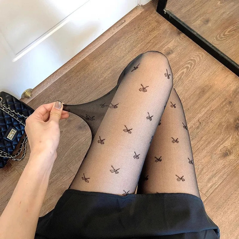 Thigh High Stockings for Women – Lace Black White Socks