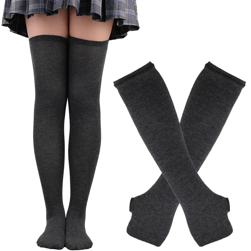 Over Knee Socks – Women’s Striped Thigh High Cotton Blend Socks