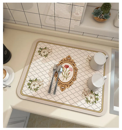 Kitchen Drying Mat Absorbent Dish & Coffee Counter Mat