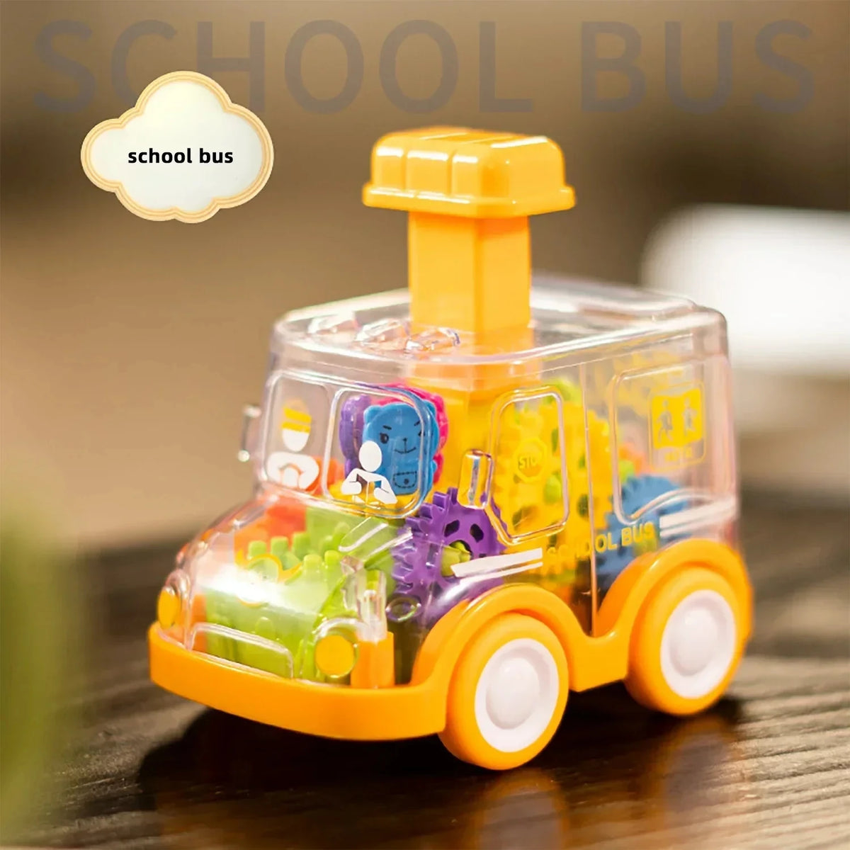 Gear Car Toy – Transparent Inertia Pull Back Car for Kids