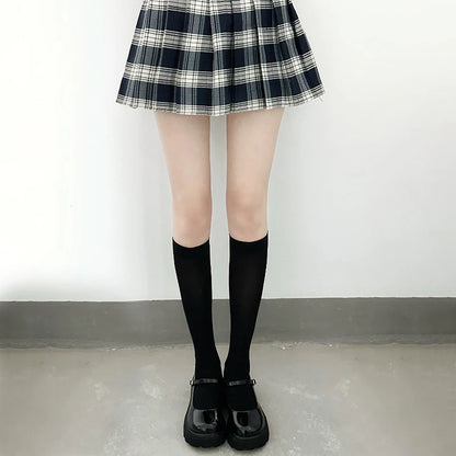 Knee High Socks for Women – Solid Color Long Socks 2-Pack