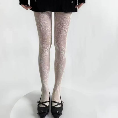 Lace Tights – Floral Mesh Thigh High Style