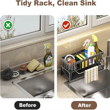 Kitchen Sink Organizer with Tilted Water Tray