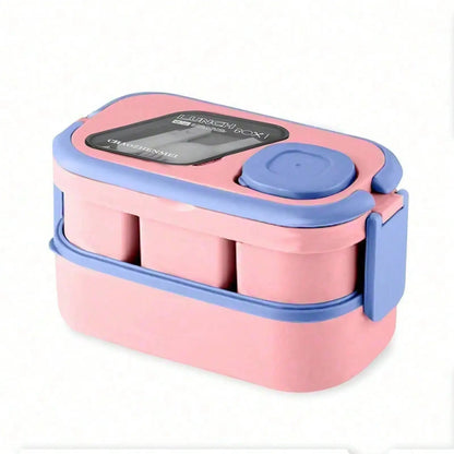 Stackable Bento Box Leak-Proof Lunch Container With Spoon & Fork