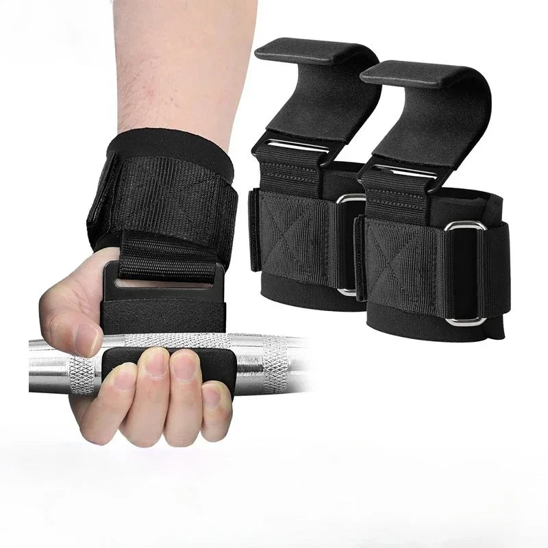 Weightlifting Hooks with Straps for Deadlift, Pull Up & Gym Training