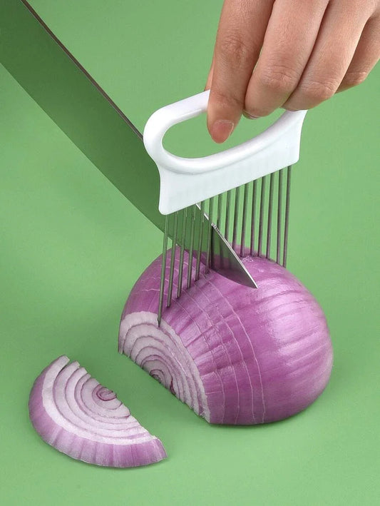 Onion Slicer Stainless Steel Vegetable Cutter & Onion Holder
