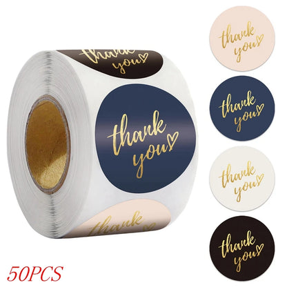 Thank You Stickers – 1 Inch Blue Envelope Sealing Labels