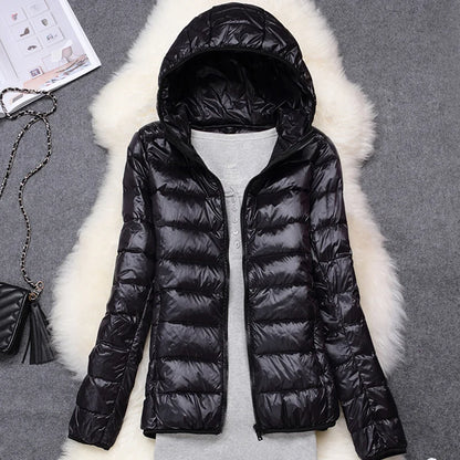 Women Puffer Jacket 15 Colors Plus Size 5XL 6XL 7XL 2025 New Spring Autumn Female Ultra Lightweight Packable Hooded Down Coats
