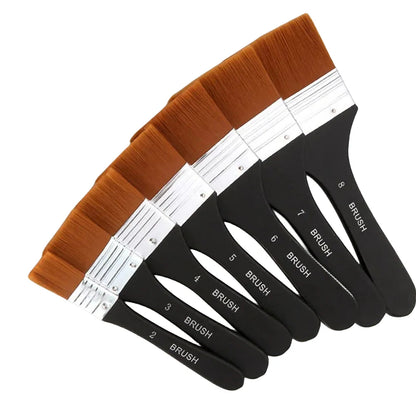Paint Brush Set 7 Sizes Nylon Art Brushes for Acrylic Watercolor Oil