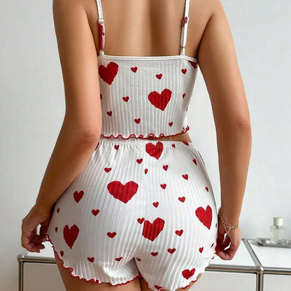 Women’s Pajama Set – 2 Piece Tank Top & Shorts Sleepwear