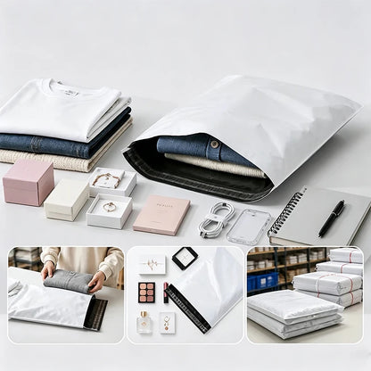 White Poly Mailer Bags – Self-Adhesive Shipping Envelopes 50 Pack