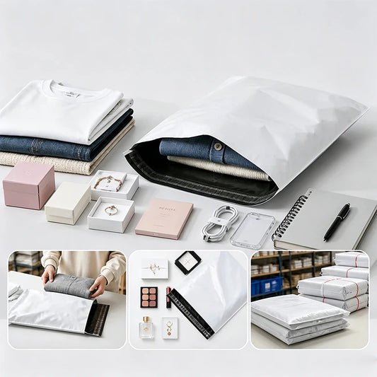 White Poly Mailer Bags – Self-Adhesive Shipping Envelopes 50 Pack