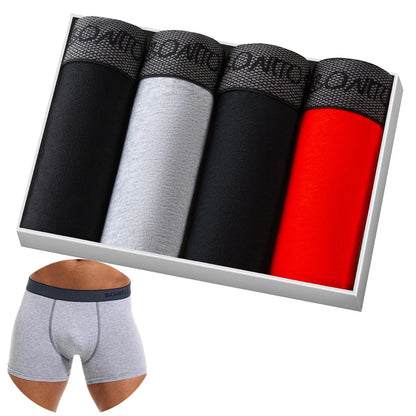 Men’s Cotton Boxer Shorts – Soft 4-Piece Underwear Set