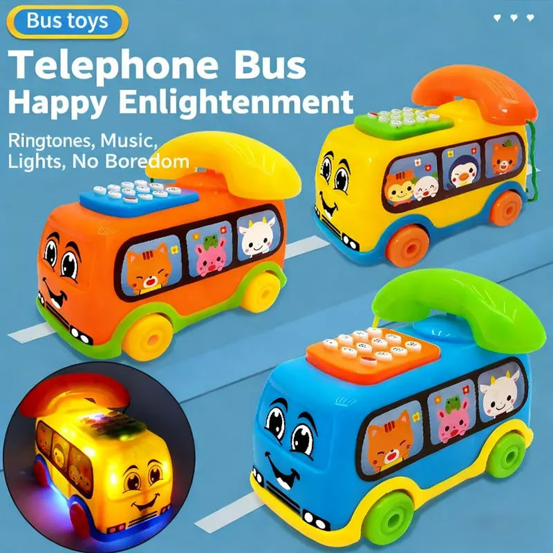 Toddler Telephone Toy – Musical Educational Bus Learning Toy
