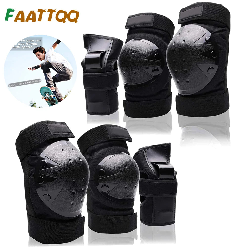Kids Protective Gear Set with Knee, Elbow Pads & Wrist Guards