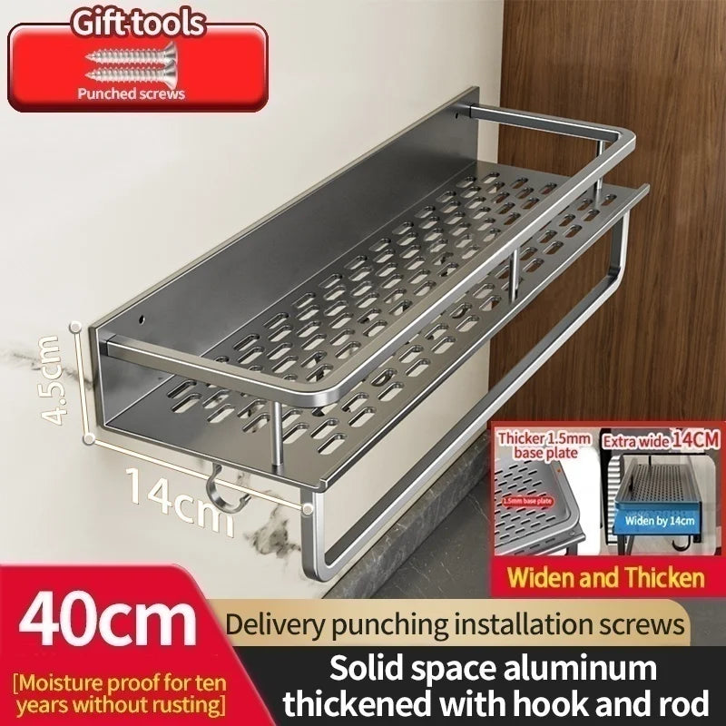 Kitchen Wall Shelf | Aluminum Spice Organizer Rack