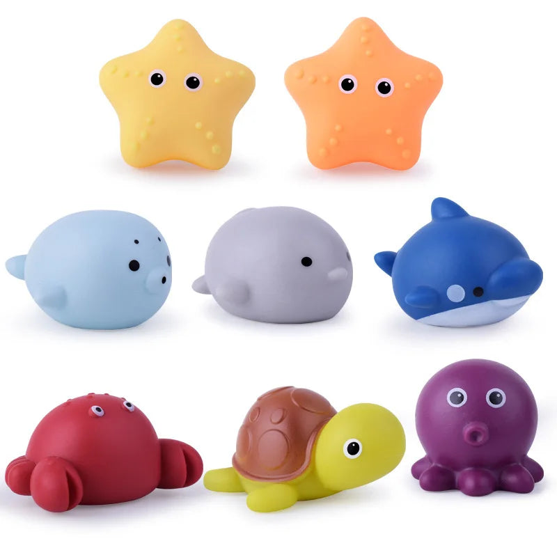 Sea Animal Bath Toys – Squeezable Water Spray Figures