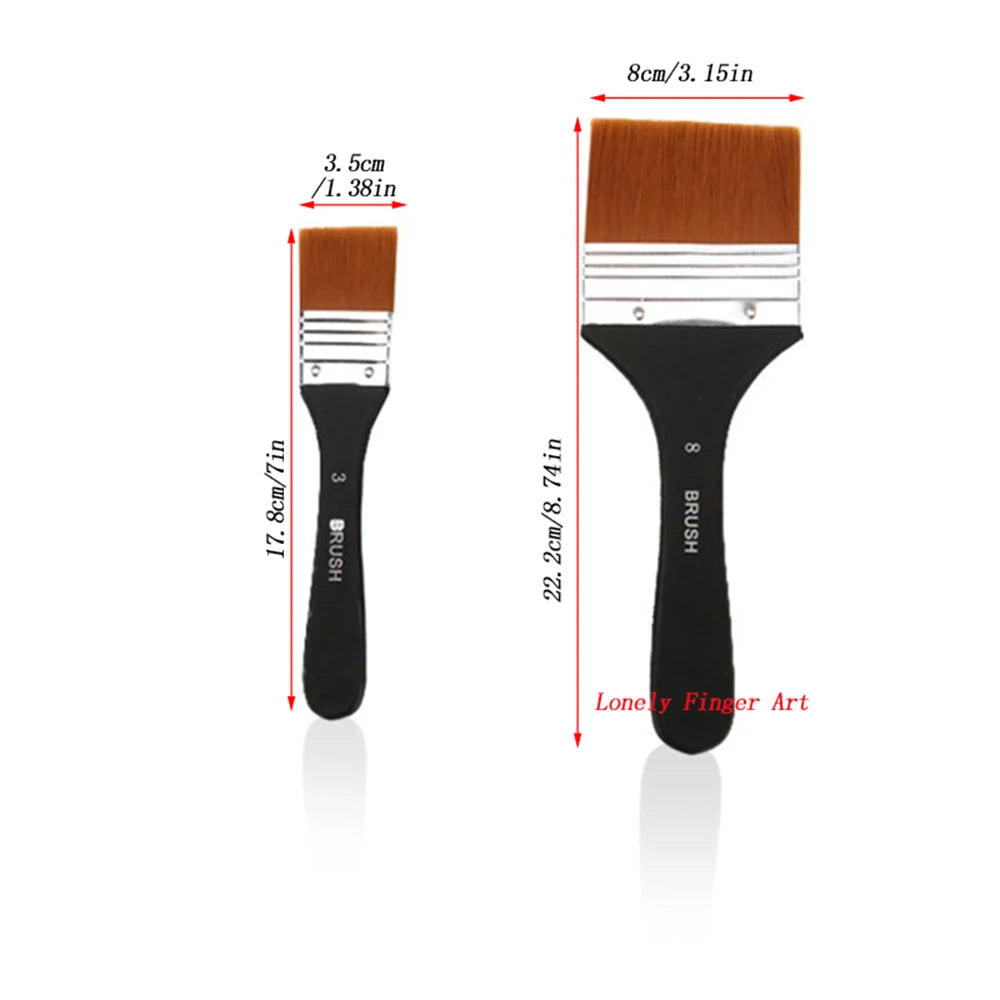 Paint Brush Set 7 Sizes Nylon Art Brushes for Acrylic Watercolor Oil