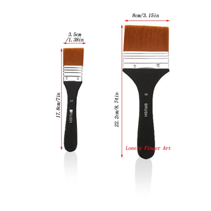 Paint Brush Set 7 Sizes Nylon Art Brushes for Acrylic Watercolor Oil