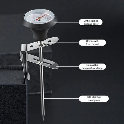 Coffee Thermometer Stainless Steel 0–100°C for Milk & Brewing