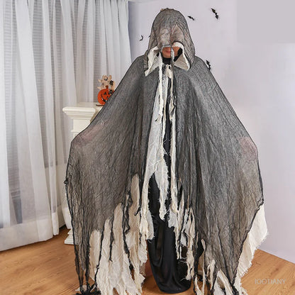 Halloween Grim Reaper Cloak Long Hooded Unisex Suitable For Devil Grim Reaper Witch Wizard Christmas Cosplay Red Death Cloaks