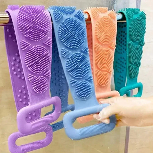 Silicone Back Scrubber Shower Belt Body Exfoliating Brush