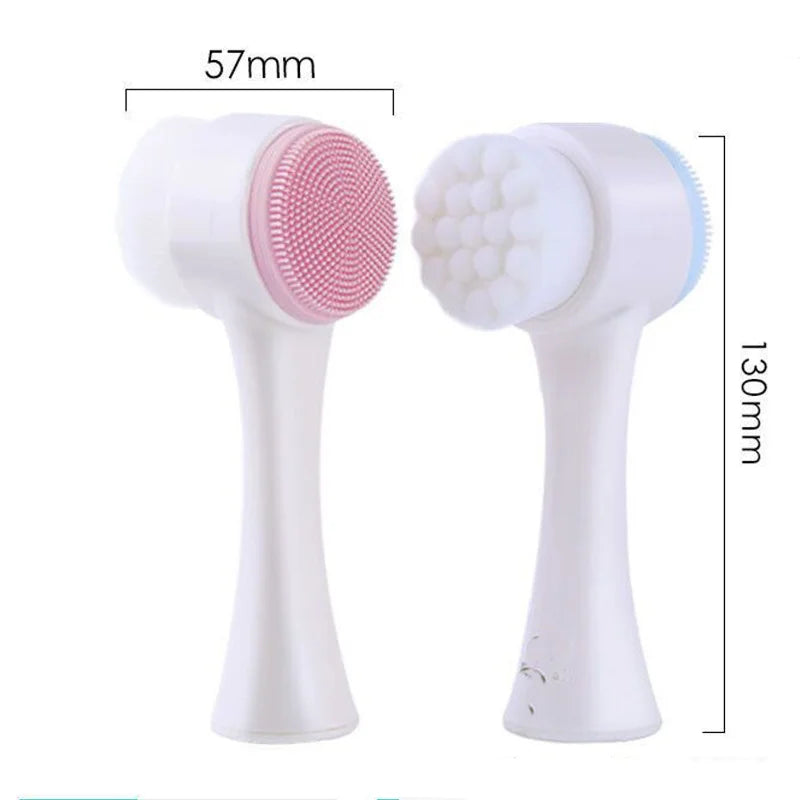 Silicone Facial Cleansing Brush Double-Sided Face Wash Brush