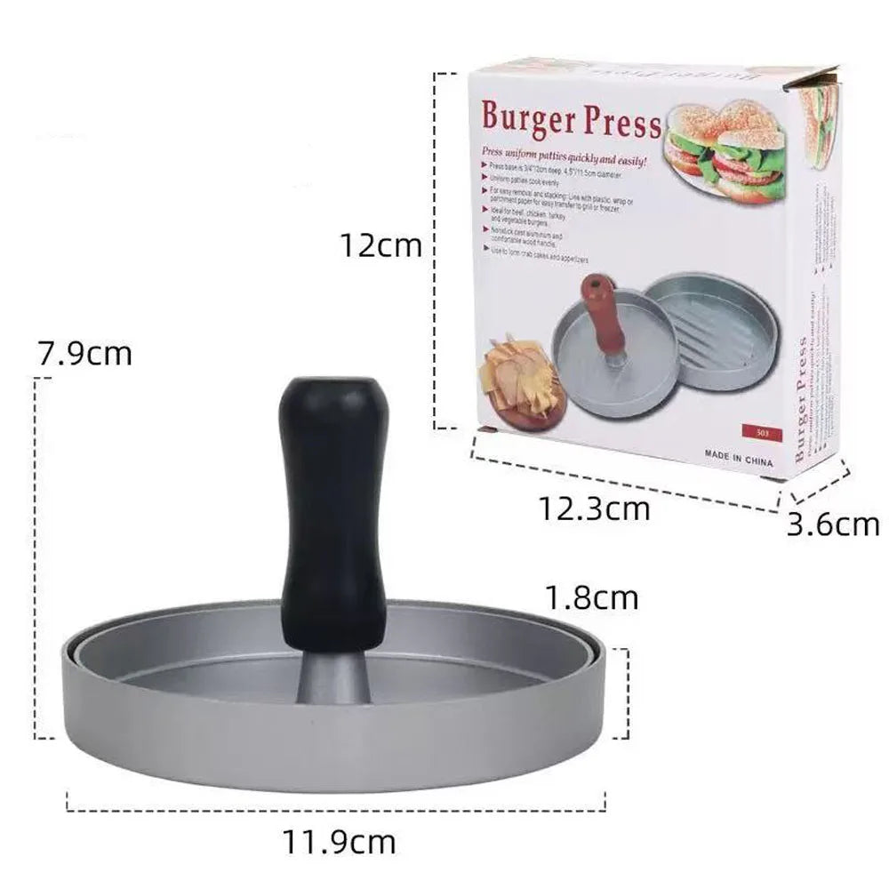 Burger Press Hamburger Patty Maker Aluminum Meat Tool for Kitchen