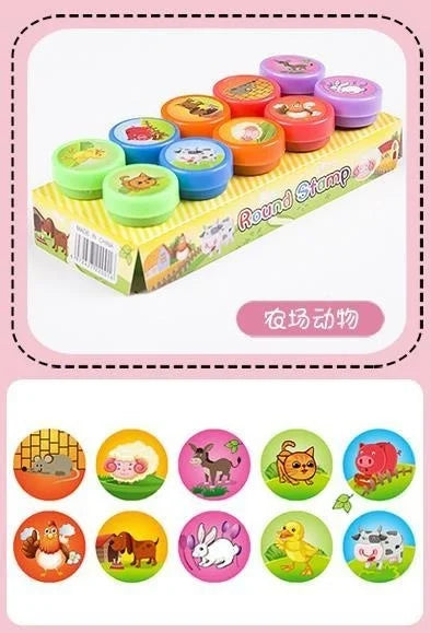Self Inking Stamp Set – 10 Assorted DIY Craft Stamps