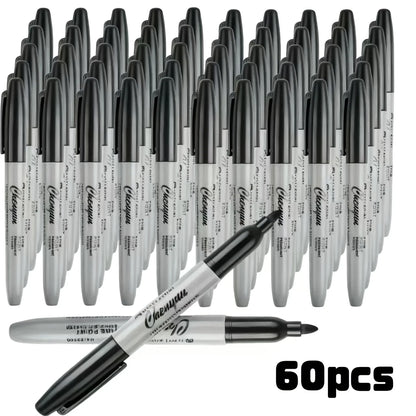Permanent Markers 60-Pack – Fine Point Pens for Classroom & Office