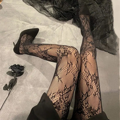 Women's Fishnet Tights – Floral Mesh Lace Pattern Hosiery