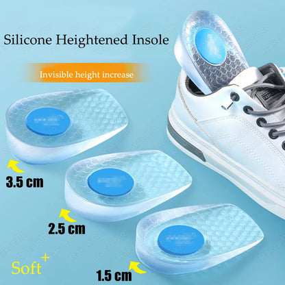 Silicone Height Increase Insoles – Invisible Gel Heel Lift Inserts