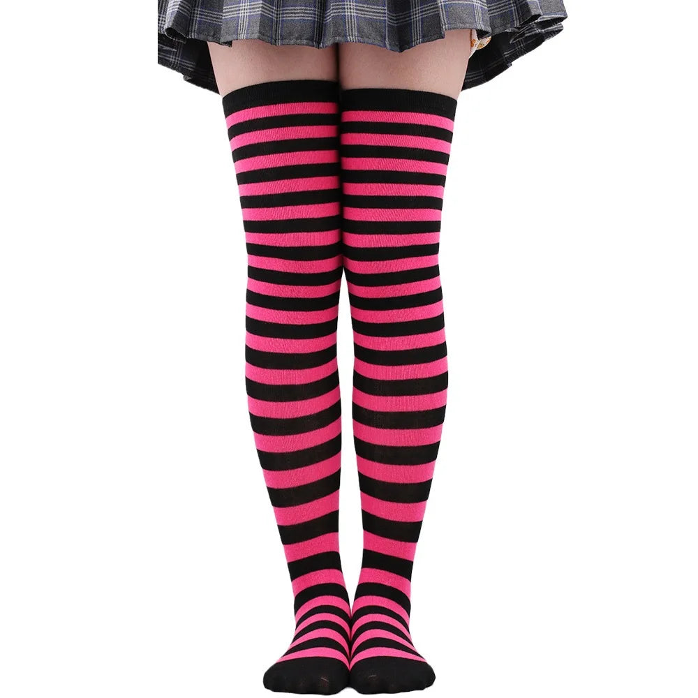 Over the Knee Stockings for Women – Striped Long Socks