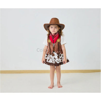 Fantasia Purim Halloween Costumes for Baby Toddler Kids Child Girls Cowgirl Cowboy Costume Party Fancy Dress